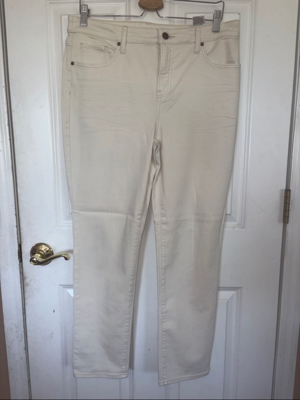Chico's Cream Straight-Leg Jeans